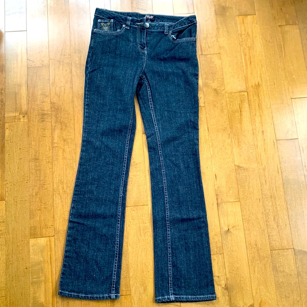 Mid-Rise Dark Blue Bootcut Jeans